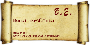 Bersi Eufémia névjegykártya